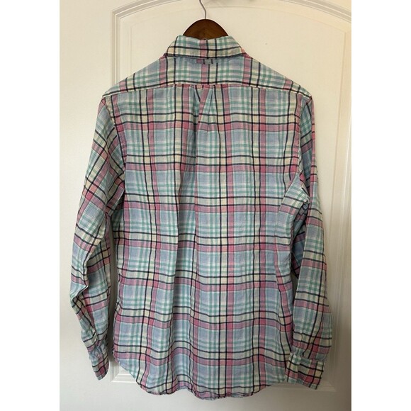 Brooks Brothers Mens Medium All Irish Linen Button Down Shirt Pastel Plaid - Picture 4 of 12